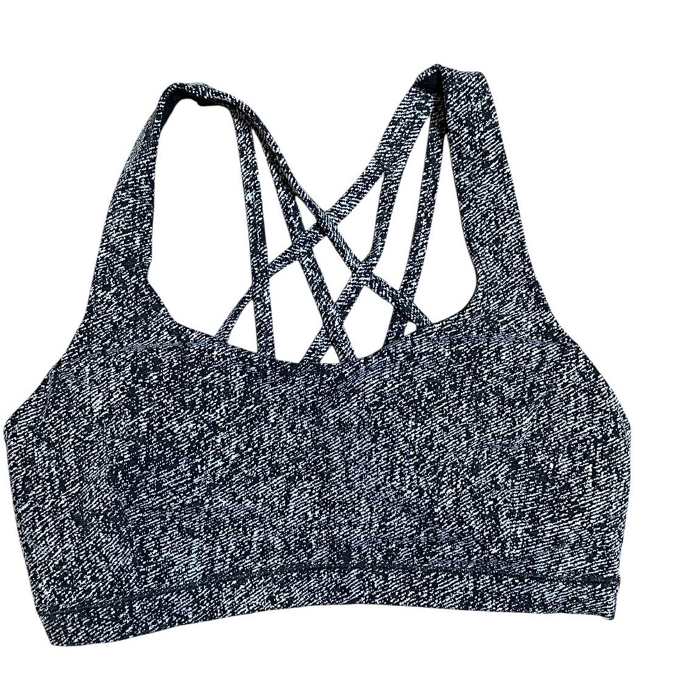 Lululemon Free To Be Serene Bra Size 8 Black And White Logo